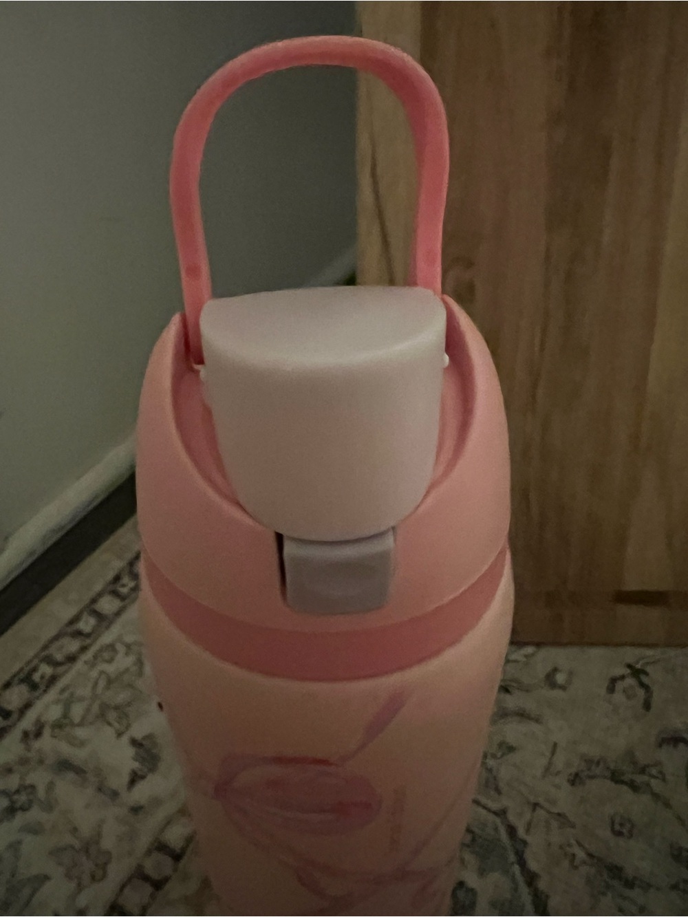 Owala Limited Edition Pink Water Bottle with bows Flip-Top Handle
